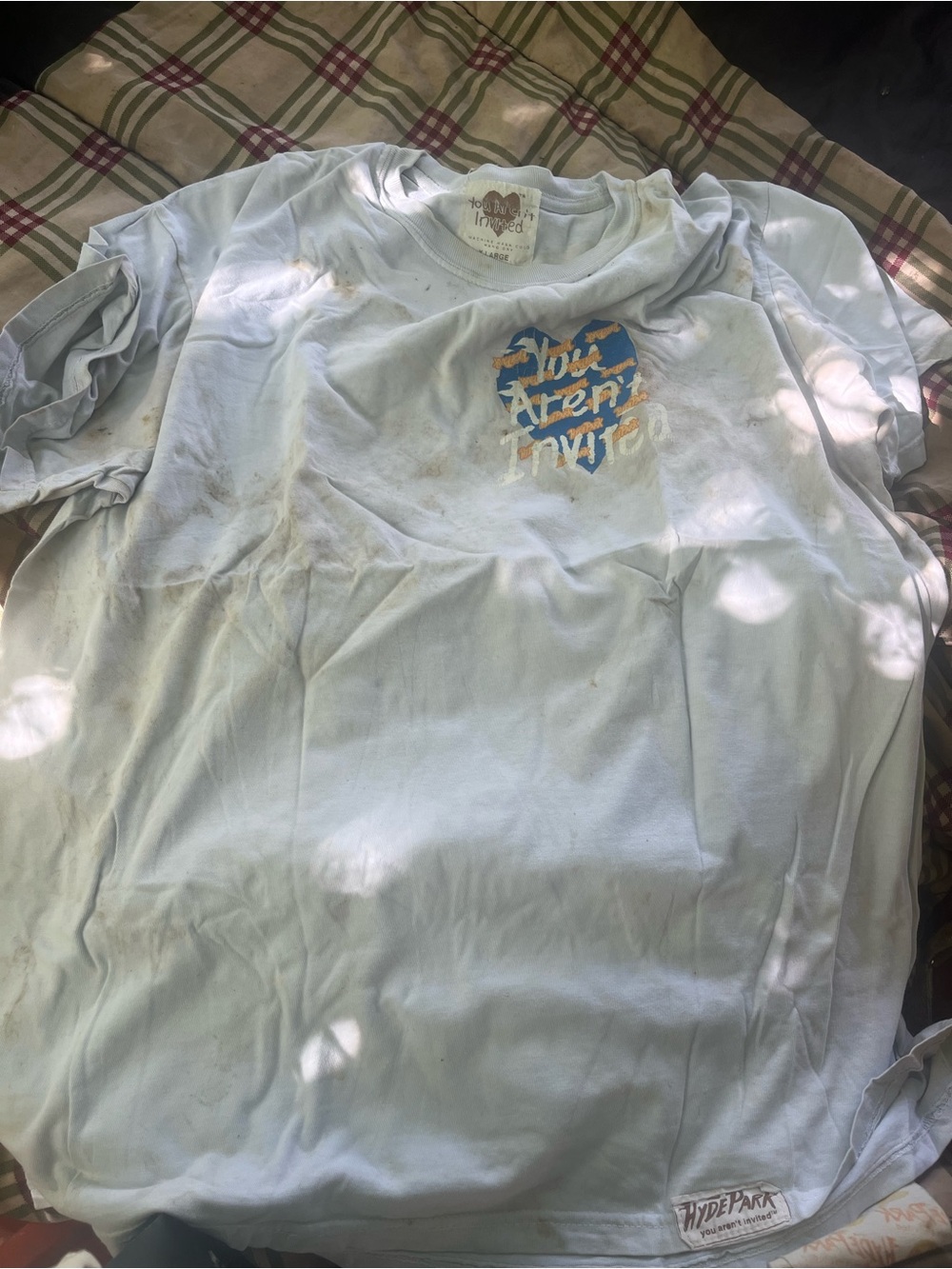 Kids' Light Blue Graphic T‑Shirt - Heart Print